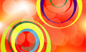 orange with circles colored bokha